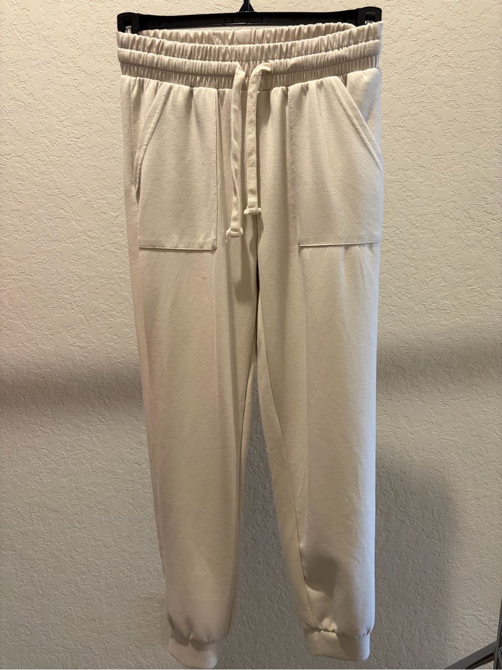 Better Together Women's Cream Jogger Pants with Drawstring Waist